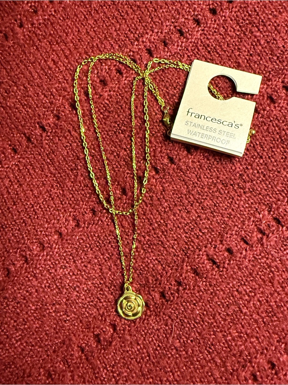 Francesca's Collections Gold Spiral Pendant Layered Necklace